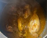 A picture of step 7 of Koli (Chicken) Saaru (runny curry)- Karnataka style.