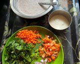A picture of step 1 of Ragi Veggie Idli.