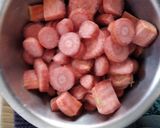 A picture of step 1 of Tricolor burfi.