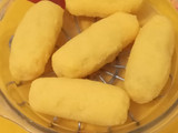 Croquetas de polenta rellenas con dulce de membrillo