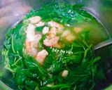 Hình bước làm 3 của món Canh rau lang nấu tôm tươi