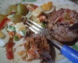 Foto del paso 4 de la receta: Pulpón relleno de jamón, panceta, queso, morrón, y aceitunas