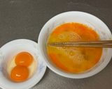 A picture of step 1 of Japanese Tamagoyaki (Egg yolk special).