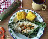 Foto langkah ke 8 dari resep Nasi Bakar Ikan Tongkol.