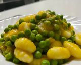 A picture of step 3 of Gnocchi with Peas and Pumpkin.