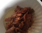 A picture of step 1 of Bacon and three cheese carbonara with strozzapreti pasta.