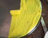 A picture of step 5 of Khandvi.