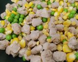 A picture of step 2 of Protein rich Soya chunks Chana daal Masala.