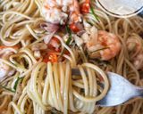 Foto langkah ke 6 dari resep Spaghetti Udang Sambel Matah.