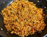 A picture of step 8 of Schezwan fried rice.