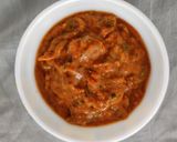 A picture of step 2 of Aachaari mango chutney.