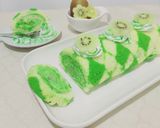 A picture of step 12 of Kiwi swiss roll cake.