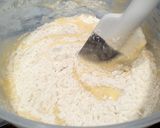 A picture of step 2 of Tres Leches and Peach Layer Cake.