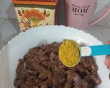 A picture of step 3 of Lemony liver.