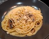 Foto langkah ke 7 dari resep Spaghetti Carbonara yg sebenernya (Bukan pakai susu ❌atau cream ❌, tapi telur ✅).