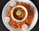 A picture of step 6 of Sev Bhaji.