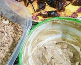 Foto langkah ke 5 dari resep Roti Pisang Kurma Almond aroma Moka.
