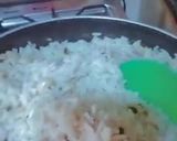 A picture of step 3 of Rice and beans with fried beef.