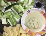 A picture of step 1 of Ridge Gourd in Poppy Seeds paste.