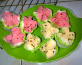 Foto langkah ke 6 dari resep Bolu Kukus Semangka(Tanpa Soda, Anti Gagal, 1 telur).