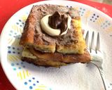 A picture of step 6 of Banana Nutella french toast.