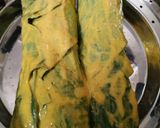 A picture of step 3 of Arbi Patra(Aloo Wadi).