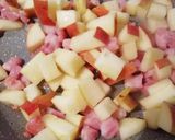 A picture of step 2 of Risotto with Fuji Apples, Crispy Bacon, and Rosemary.