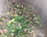 A picture of step 4 of Mom’s Magiritsa (without rice).