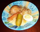 Une image de l'étape 7 de Couscous poulet légumes œufs durs et raisins secs sauce rouge🥣.