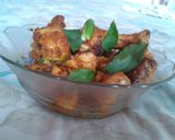 A picture of step 2 of Chicken 65.