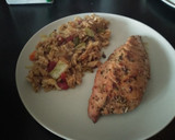 Foto del paso 4 de la receta: Solomillo de pavo con arroz en salsa de soja negra y verduritas