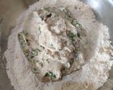 A picture of step 5 of Urad dal puri.