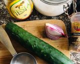 A picture of step 1 of Pickled Cucumber.