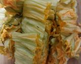 A picture of step 3 of Quesadilla with Squash Blossoms and Mushrooms.