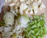 A picture of step 2 of Celeriac and Bramley apple soup.