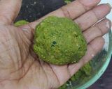 A picture of step 7 of Palak Chickpea kebab with cheese filling.