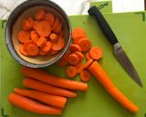 A picture of step 3 of "Busy Mom"  Quick and easy Pea, Carrot & Chicken Stew (vegan friendly).