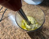 A picture of step 1 of Mizuna salad with tofu Caesar dressing.