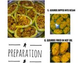 A picture of step 2 of Bhat karelar pur or Teasel gourd stuffed.