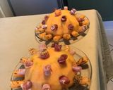 Une image de l'étape 8 de Melon « spoutnik » au jambon cru et basilic cœur crémeux de burrata.