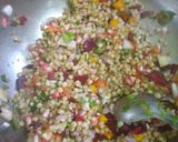 A picture of step 5 of Jowar (sorghum) chaat salad.