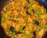 A picture of step 1 of Aloo,muttor with boiled egg.
