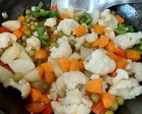 A picture of step 2 of Aloo Matar Gobhi Sabzi.