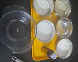 A picture of step 2 of Eggless steam caramel custard.