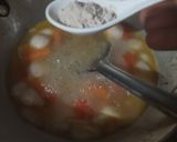 A picture of step 4 of Leftover Radish manchurian soup.