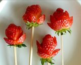 A picture of step 2 of Let’s make a Strawberry Rose for White Day 🍓🌹.