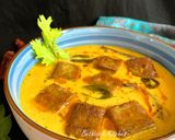 A picture of step 12 of Indrahar ki Kadhi (Madhya Pradesh Cuisine in a Fusion style).