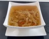 A picture of step 1 of Egg Tofu with Clear Soup.