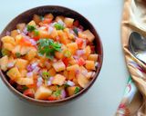 A picture of step 4 of Muskmelon Salsa.
