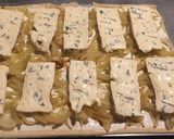 A picture of step 3 of Flammekueche with Blue Cheese.